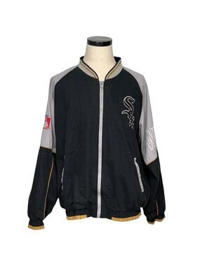 Chicago White Sox Pro Player MLB Official Licensed Jacket XL Black & Gray 90's